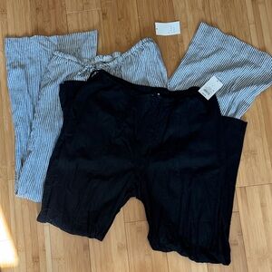 NWT 2 Pair of A New Day High Rise Wide Leg Linen Pants